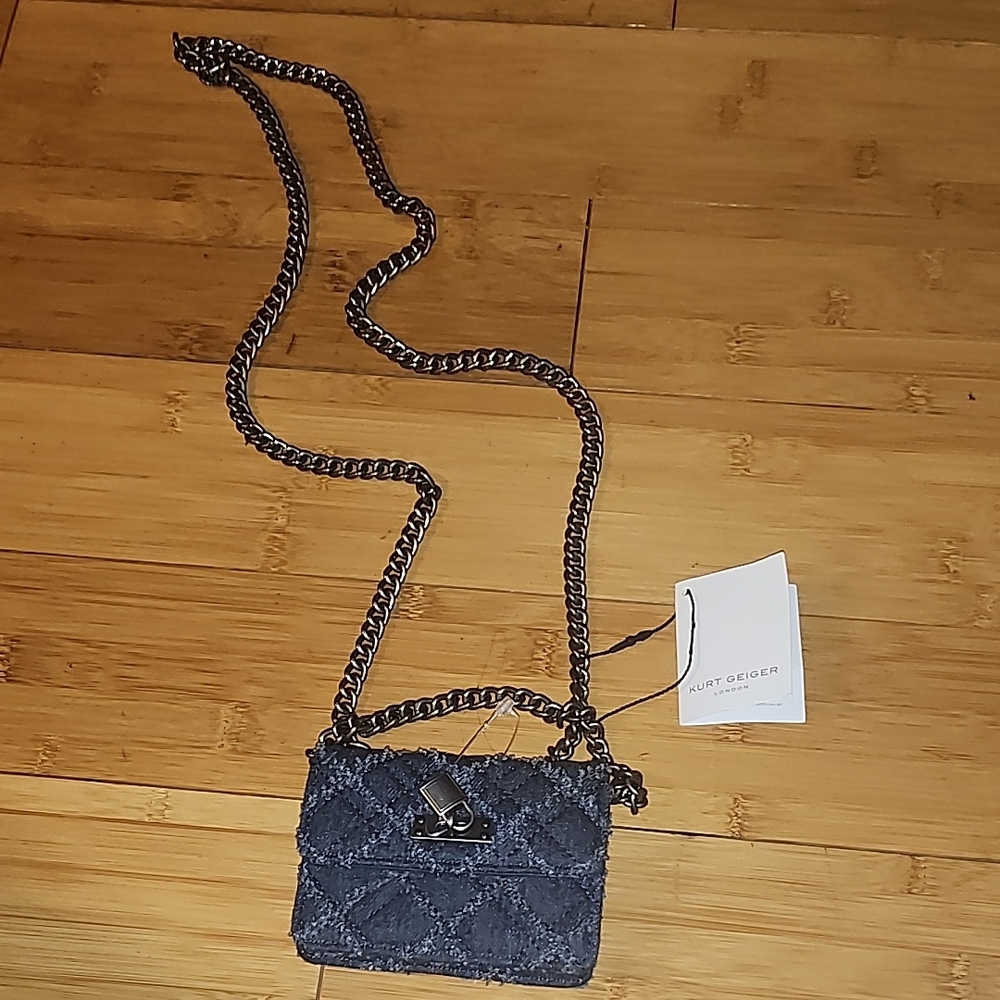 NWT Kurt Geiger Denim Mirco BRIXTON Crossbody Bag